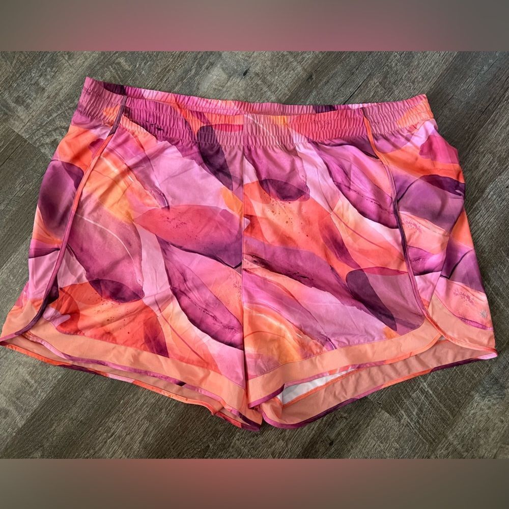 Athleta Printed Mesh Racer Run Mid Rise 4 Short- Size 3X